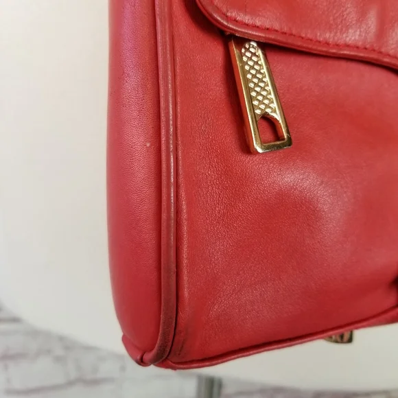 Rebecca Minkoff Mini Mac Orange Leather Crossbody Handbag - Picture 10 of 12